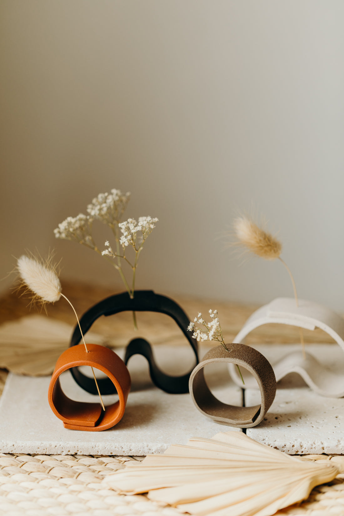 Polymer clay vase, cinnamon