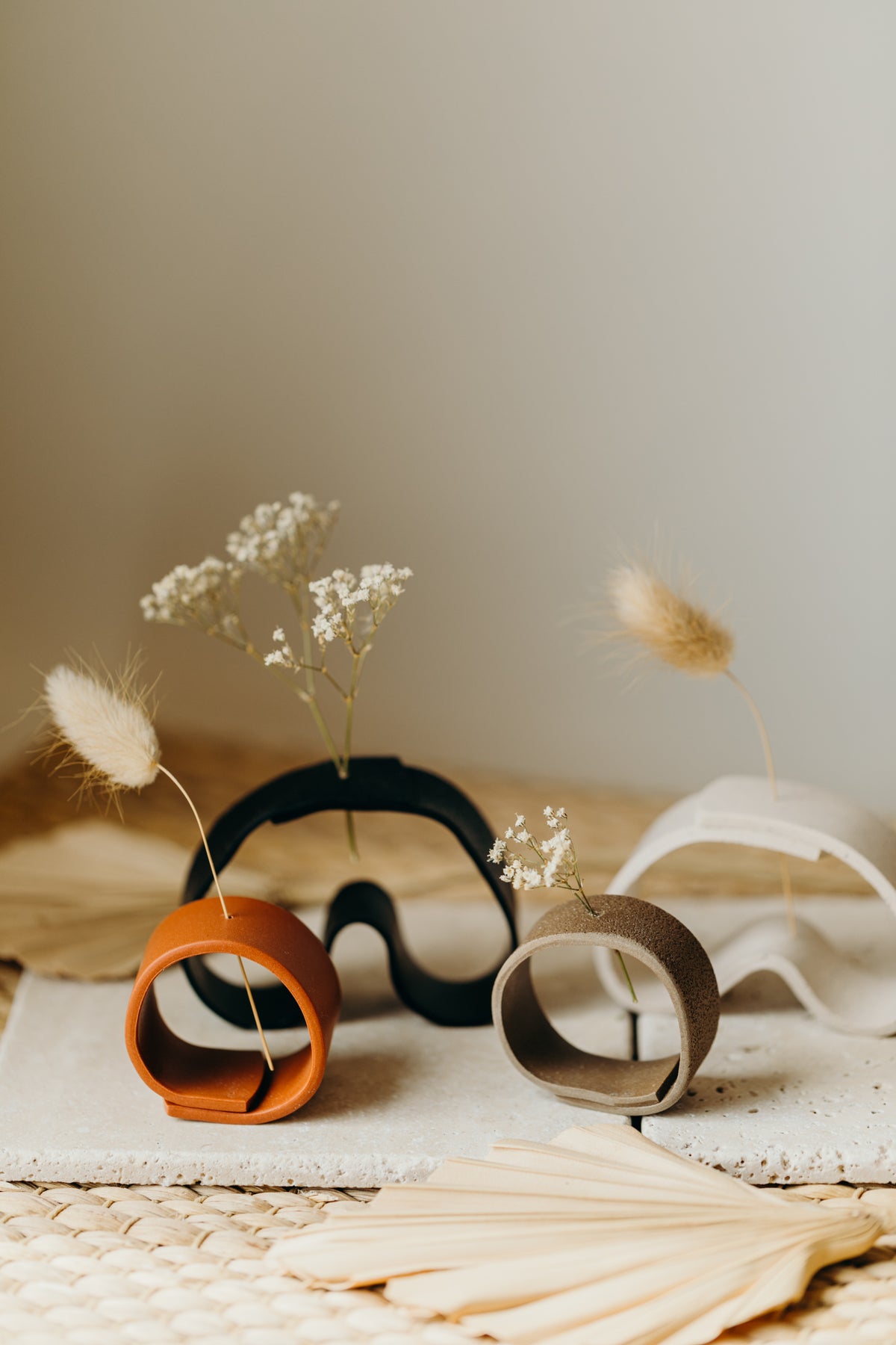 Polymer Ton Vase, braun 001 – walnutandcherry