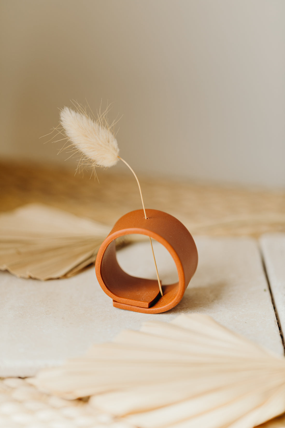 Polymer clay vase, cinnamon