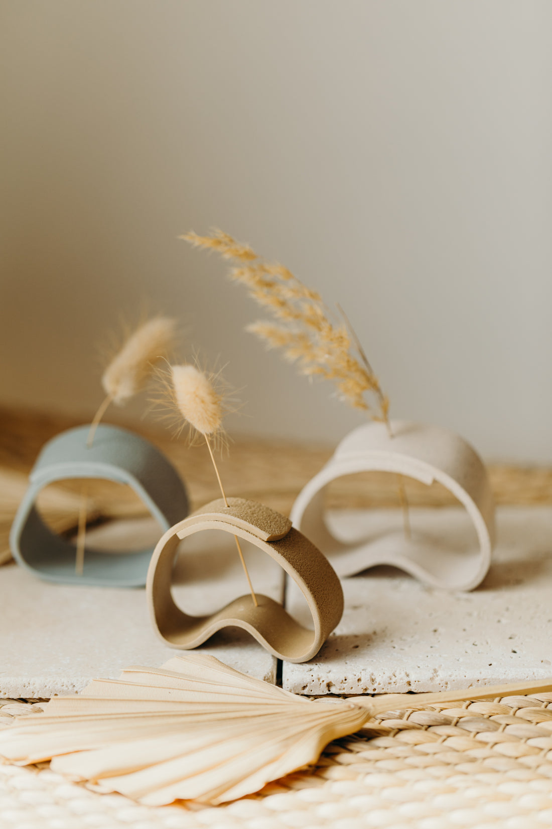 Polymer clay vase, sand