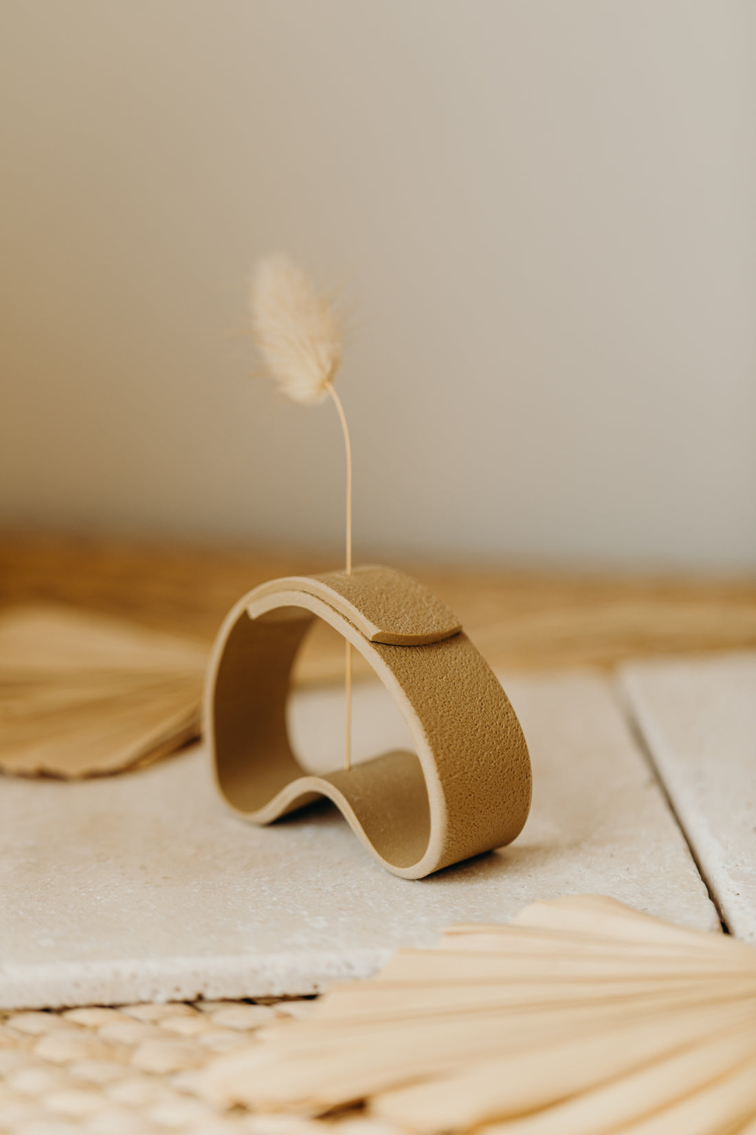 Polymer clay vase, sand