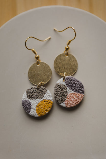 Bunte Terrazzo Ohrringe aus Polymer Ton