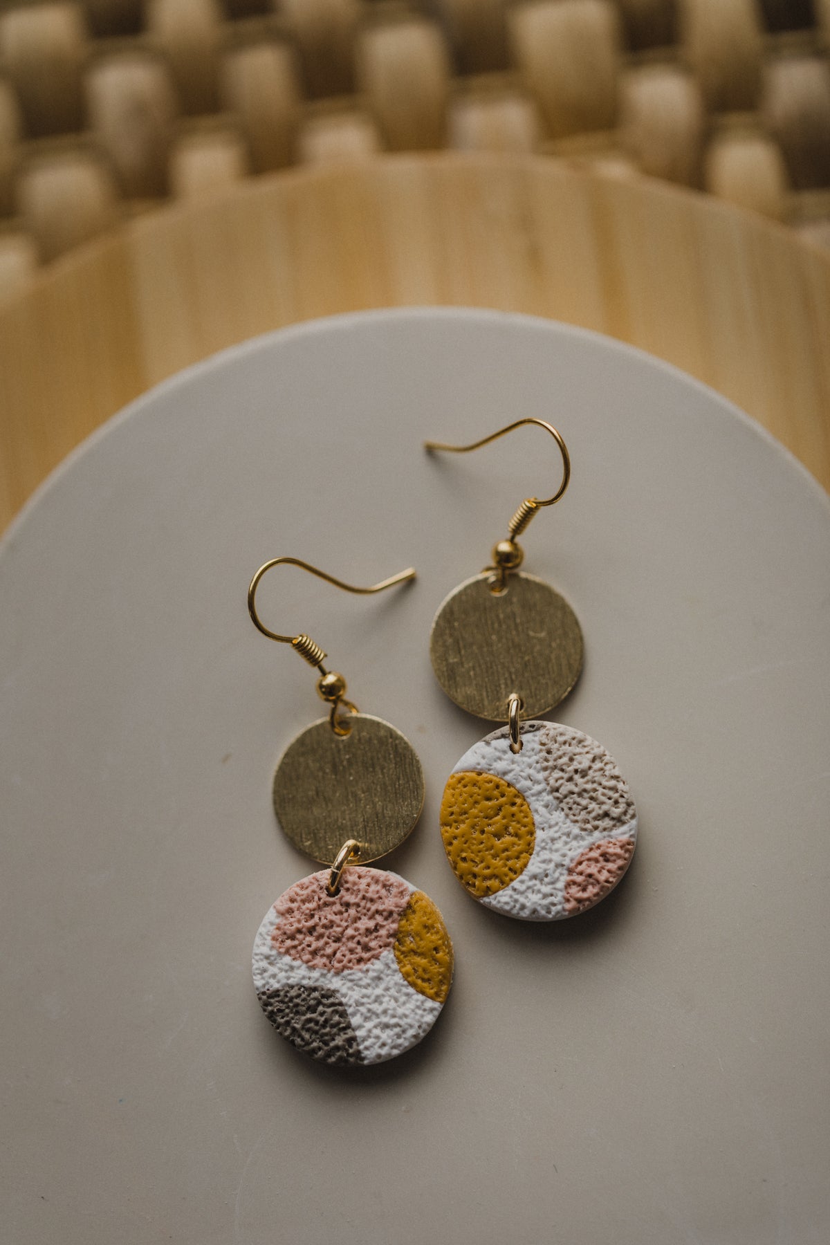 Bunte Terrazzo Ohrringe aus Polymer Ton