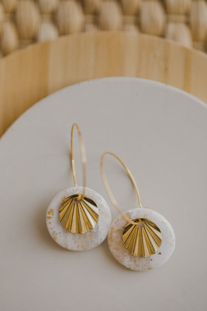 NABA - Creole mit weißem Anhänger aus Polymer Ton &amp; Messing