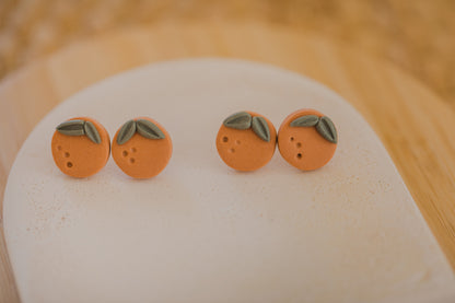 Orangen Ohrringe aus Polymer Ton