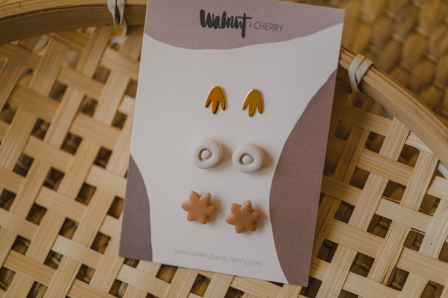 YUNA - small round earrings made of polymer clay in bright colors