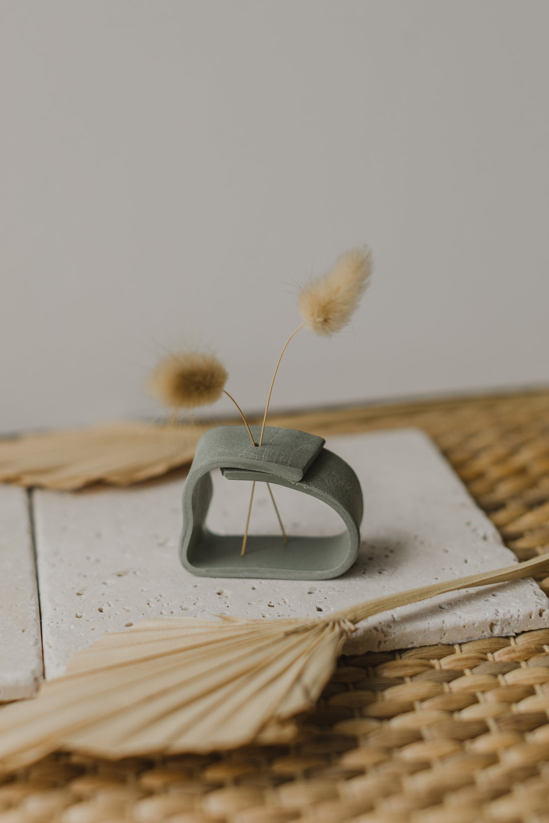 Polymer Clay Vase, Eucalyptus Green