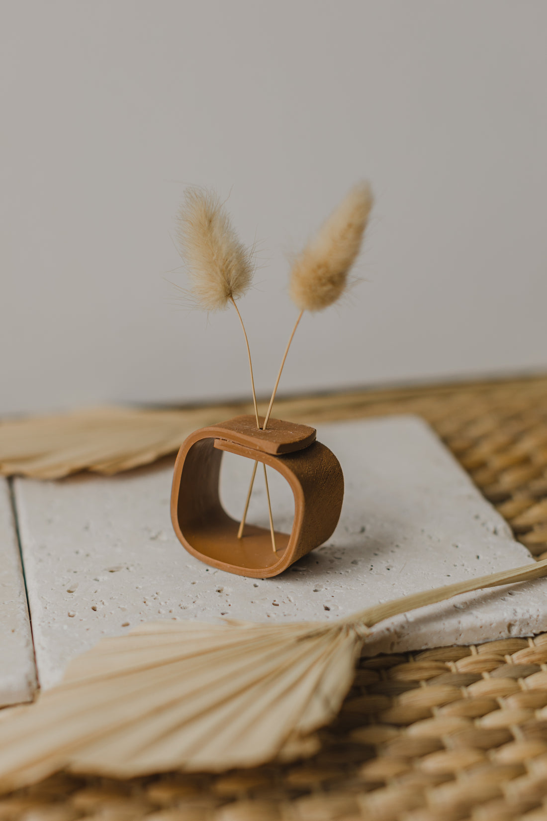 Polymer Clay Vase, Cognac