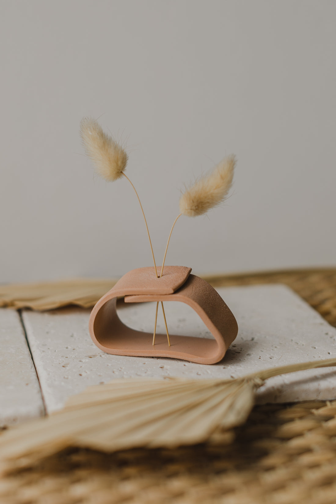 Polymer Clay Vase, Old Pink