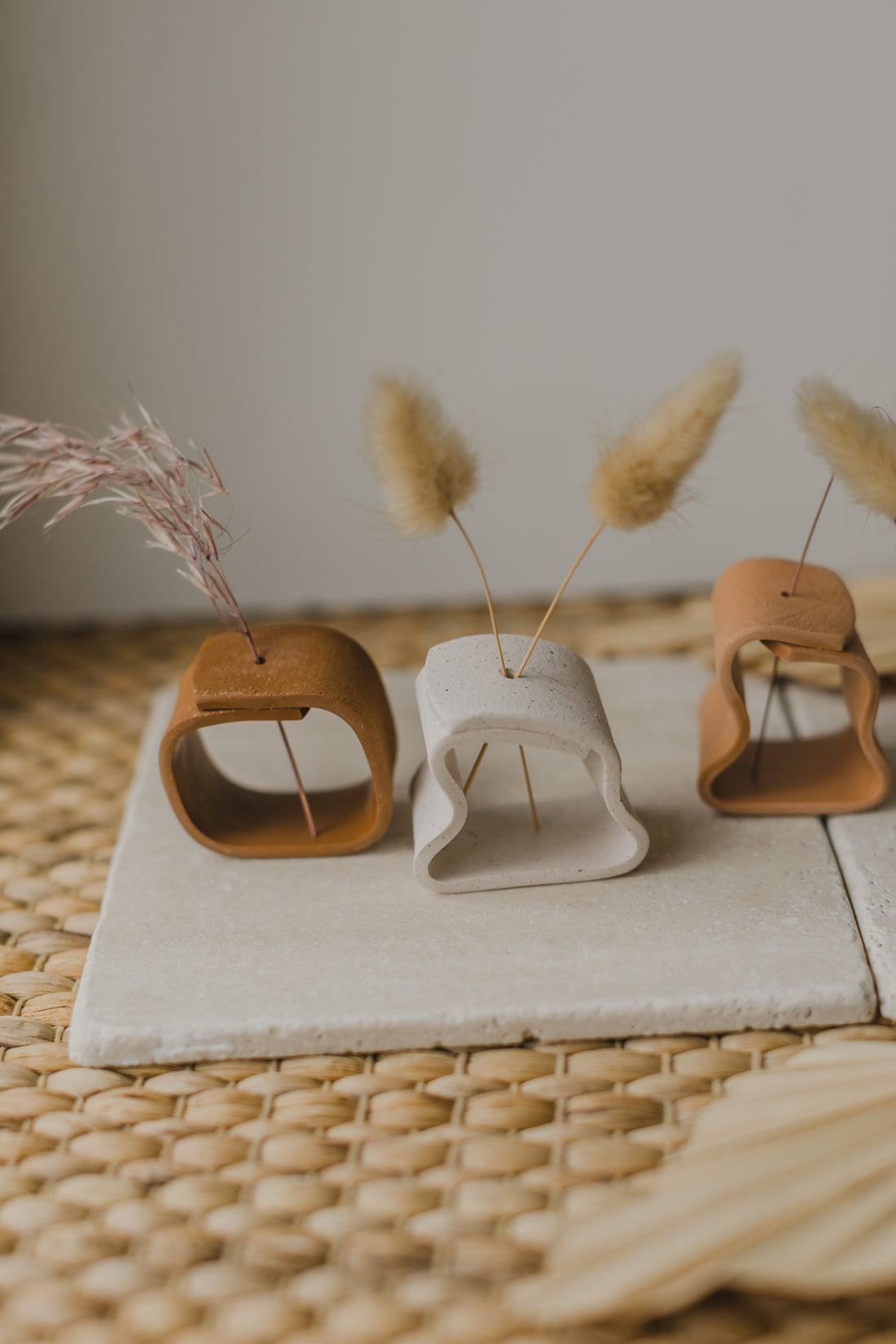 Polymer Clay Vase, Cognac