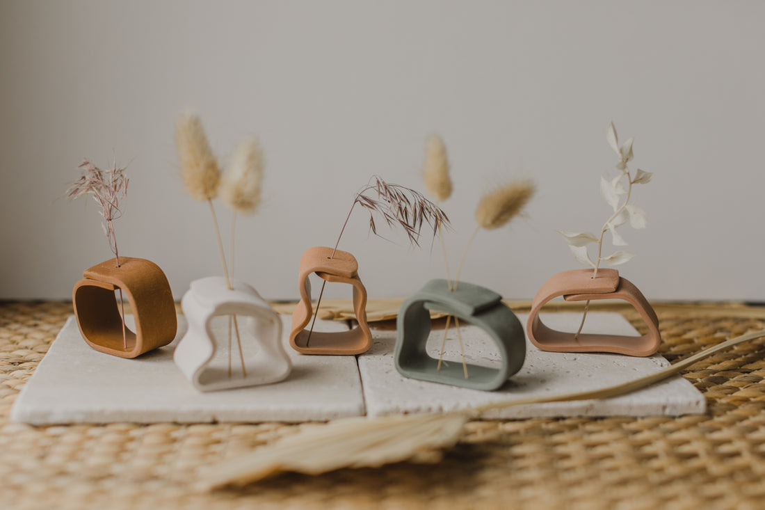 Polymer Clay Vase, Old Pink