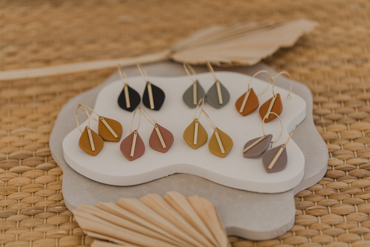 FLORENCE Mini - kleine Tropfen Ohrringe aus Polymer Ton