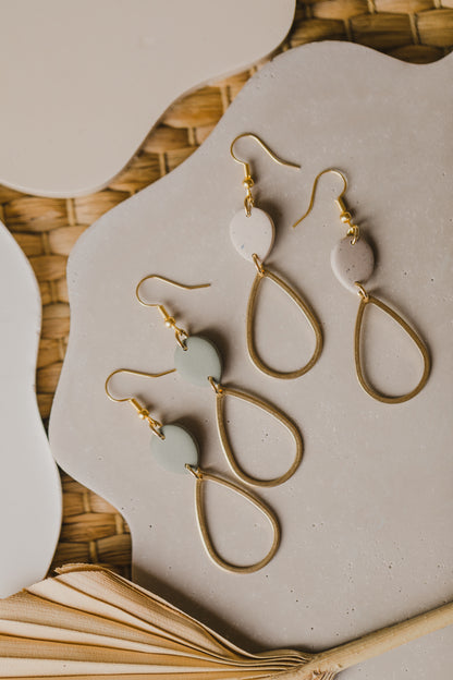 Polymer Clay Earring in Eucalyptus Green
