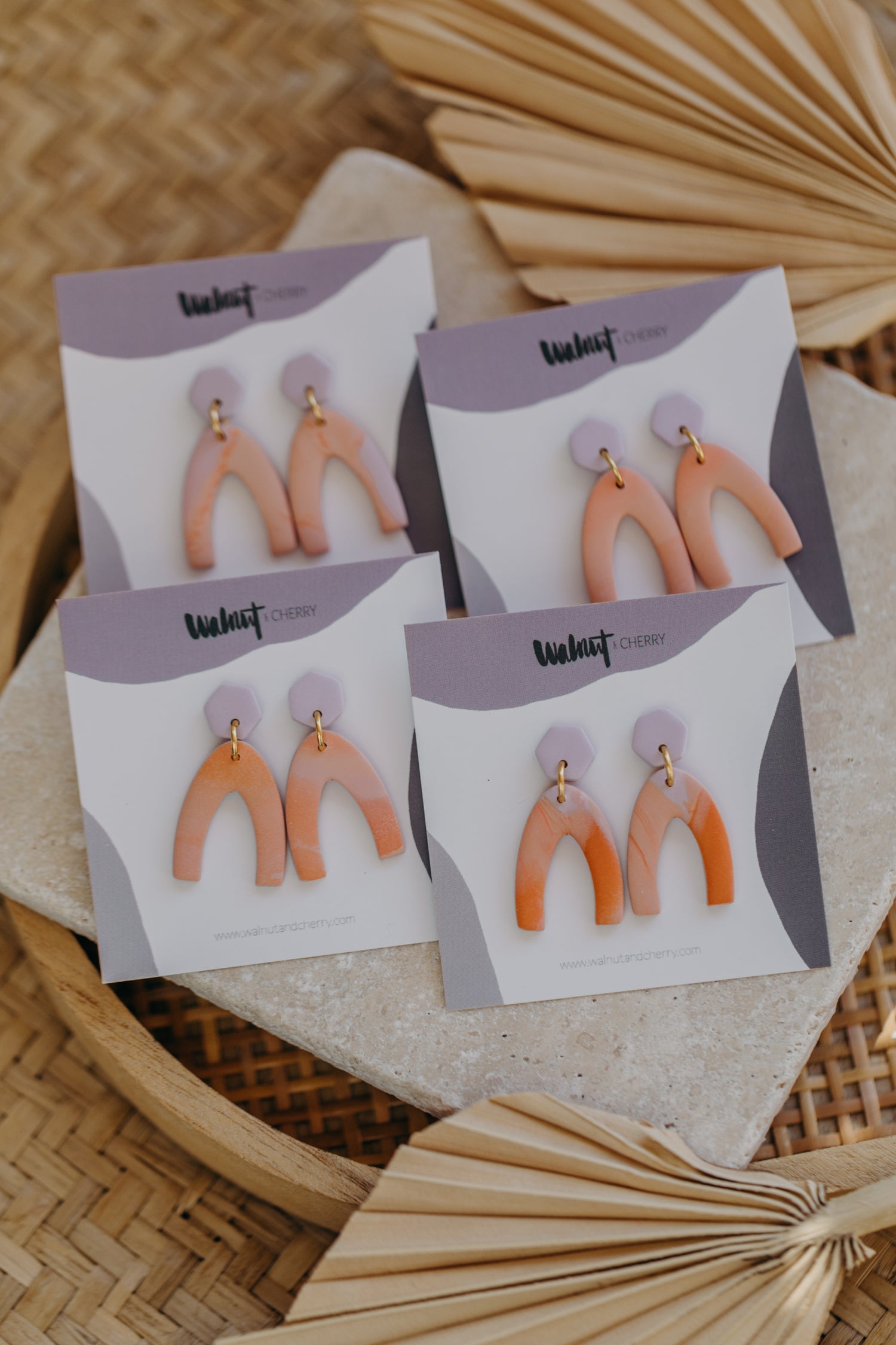 YUNA - small round earrings made of polymer clay in bright colors