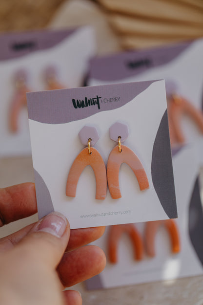 YUNA - small round earrings made of polymer clay in bright colors
