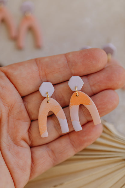 YUNA - small round earrings made of polymer clay in bright colors