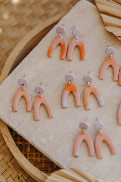 YUNA - small round earrings made of polymer clay in bright colors