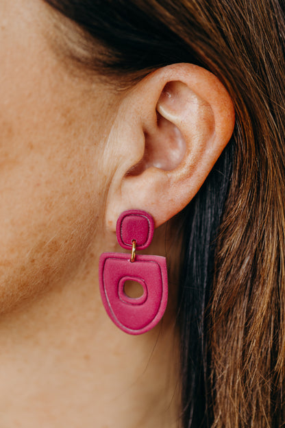 Polymer Clay Earring in Eucalyptus Green