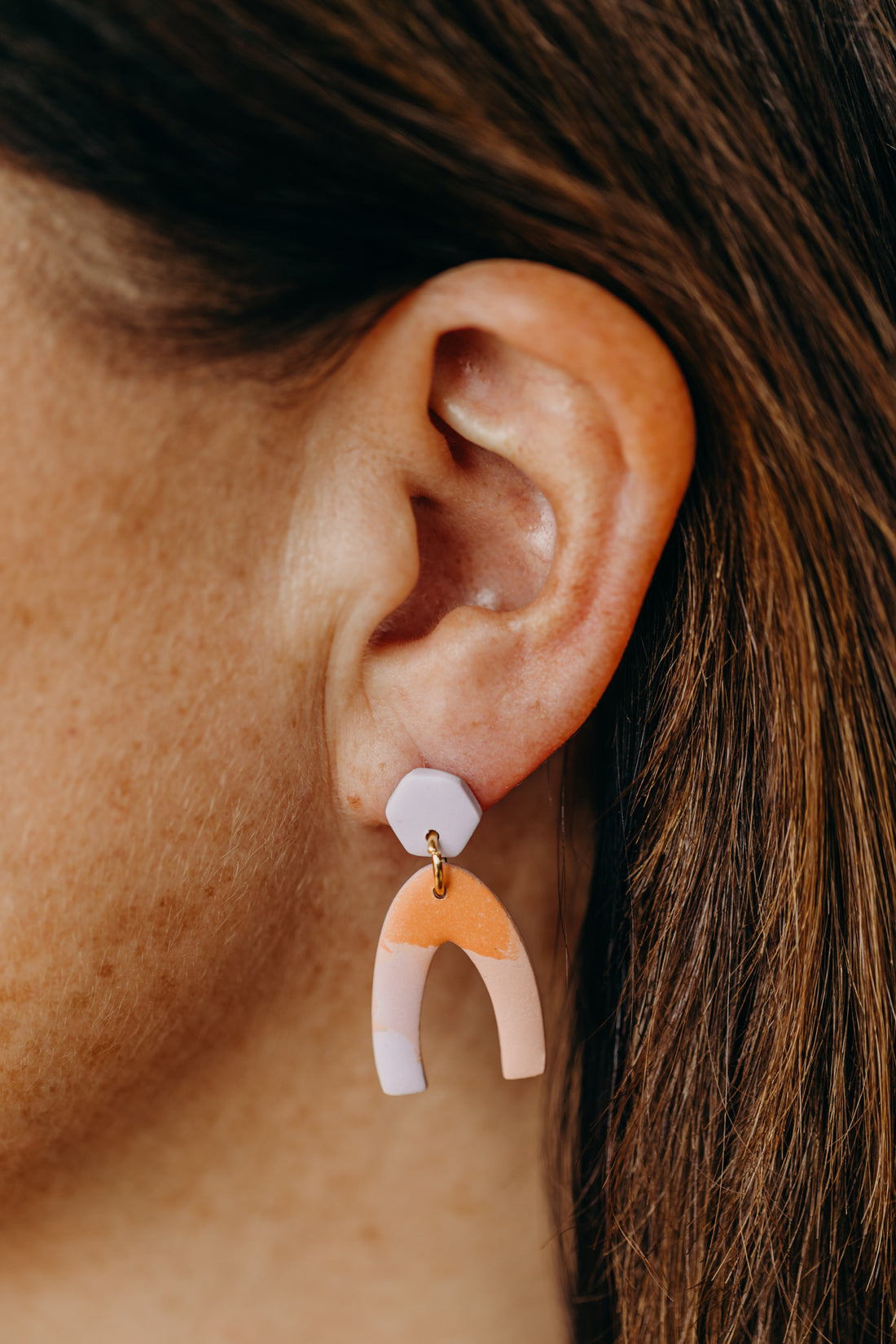 YUNA - small round earrings made of polymer clay in bright colors