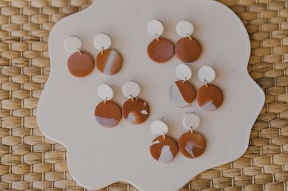 YUNA - small round earrings made of polymer clay in bright colors