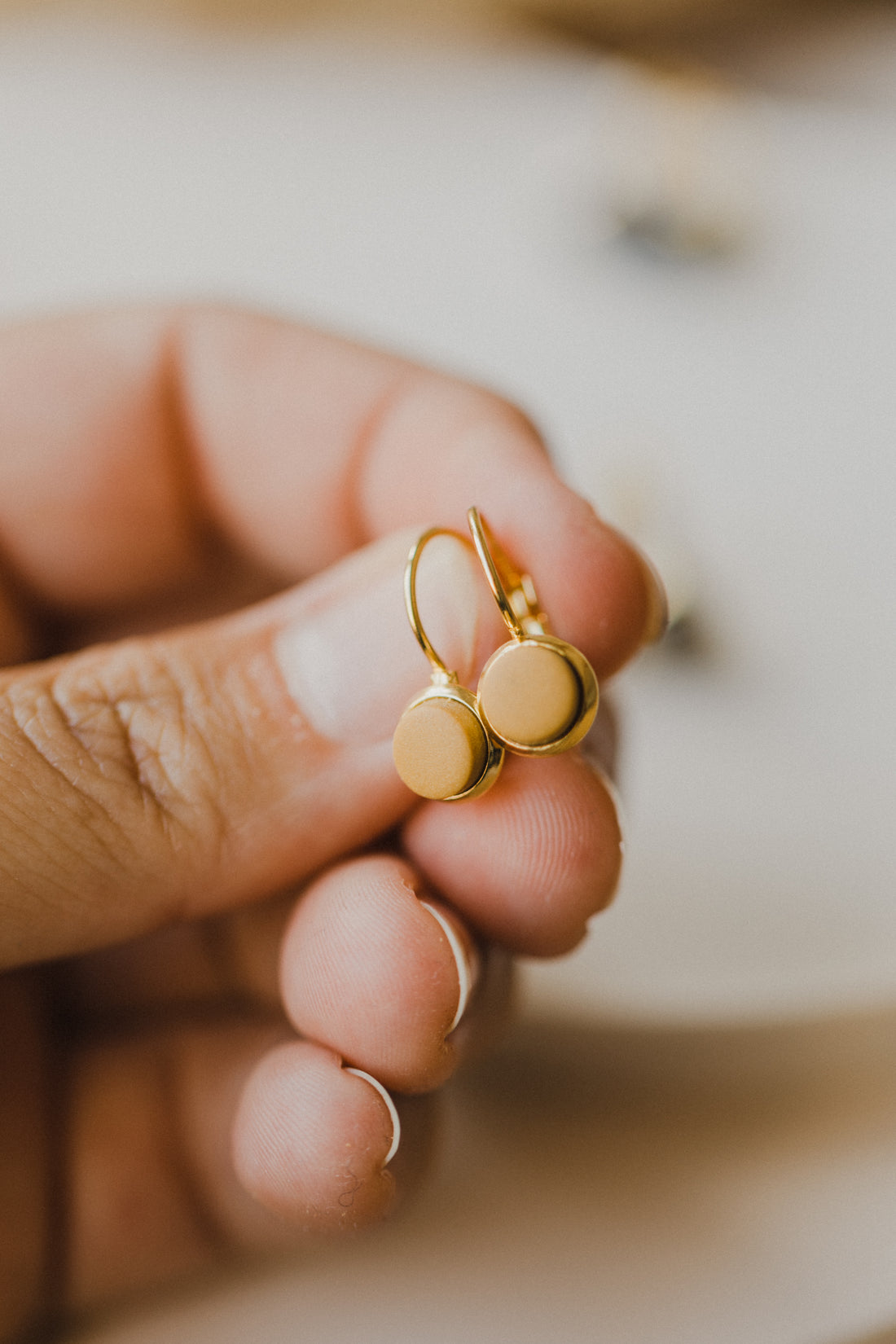 ALLY - small gold-colored colorful earrings with polymer clay
