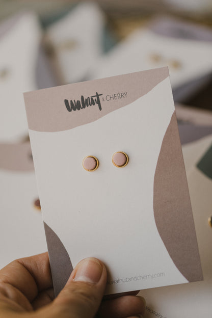 STELLA - kleine runde bunte Ohrstecker goldfarben