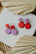 RIEKE - runde Polymer Ton Ohrringe fuchsia rot
