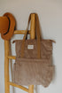 Brauner Cord Rucksack Shopper TOAST mit Reißverschluss