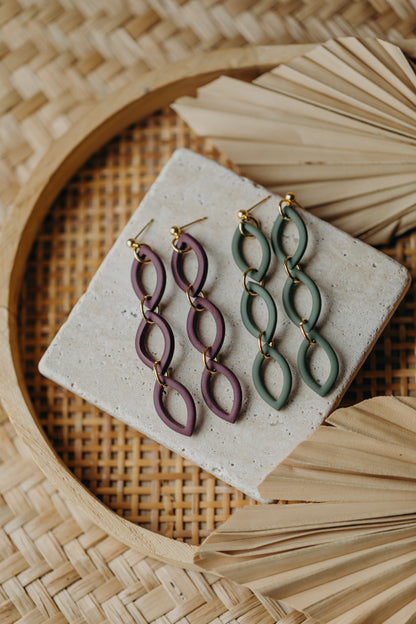 Polymer Clay Earring in Eucalyptus Green