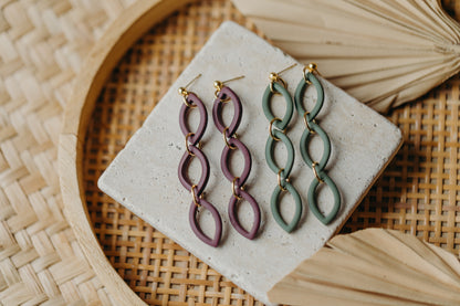 Polymer Clay Earring in Eucalyptus Green