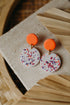 SUSI - bunte Ohrringe aus Polymer Ton - Konfettimuster - orange
