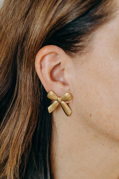 große Bow Knot Ohrringe mit Muster