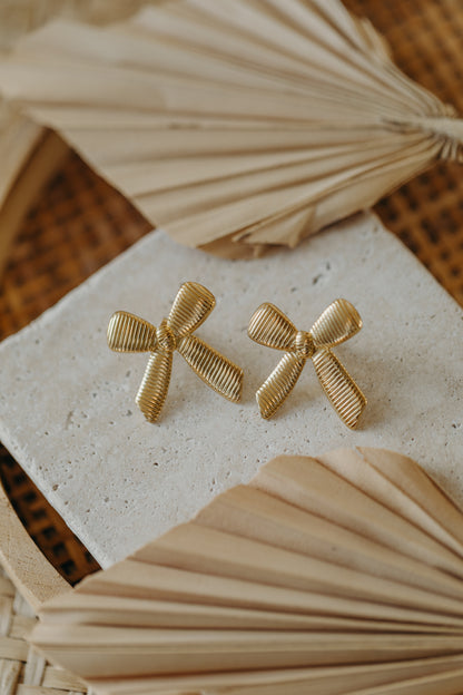 große Bow Knot Ohrringe mit Muster