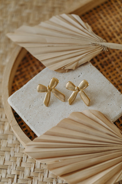 große Bow Knot Ohrringe mit Muster