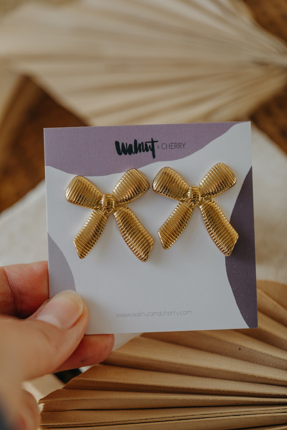 große Bow Knot Ohrringe mit Muster