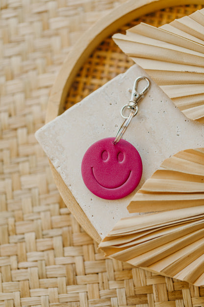 SMILEY Schlüsselanhänger Himbeere