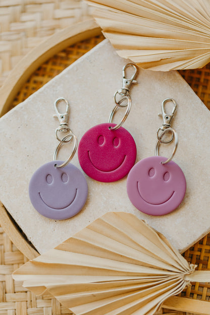SMILEY Schlüsselanhänger Himbeere