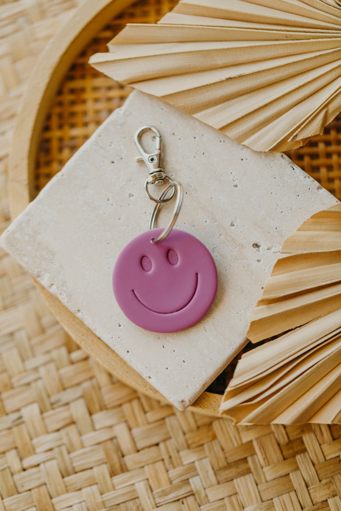 SMILEY Schlüsselanhänger fuchsia