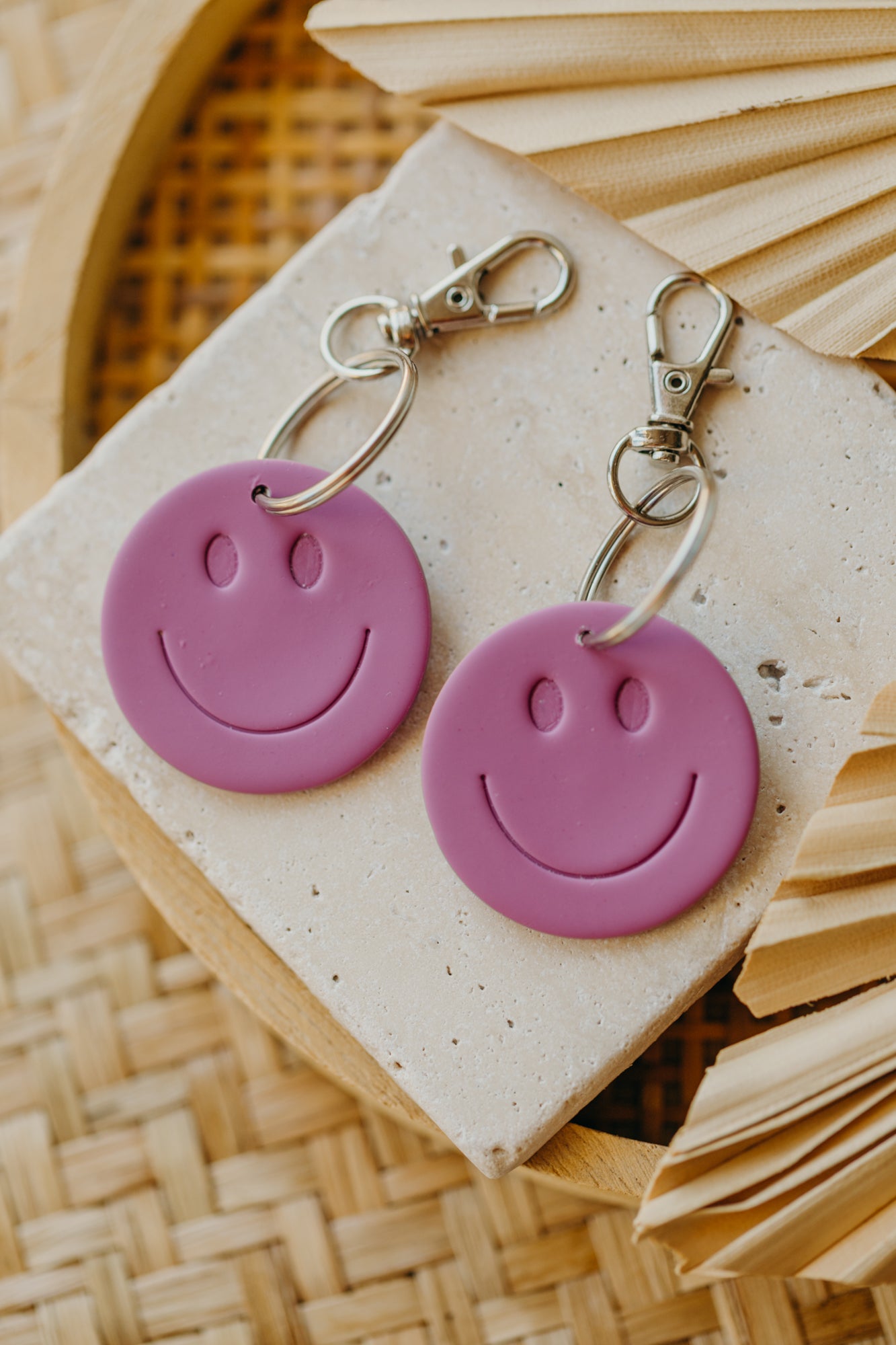 SMILEY Schlüsselanhänger fuchsia