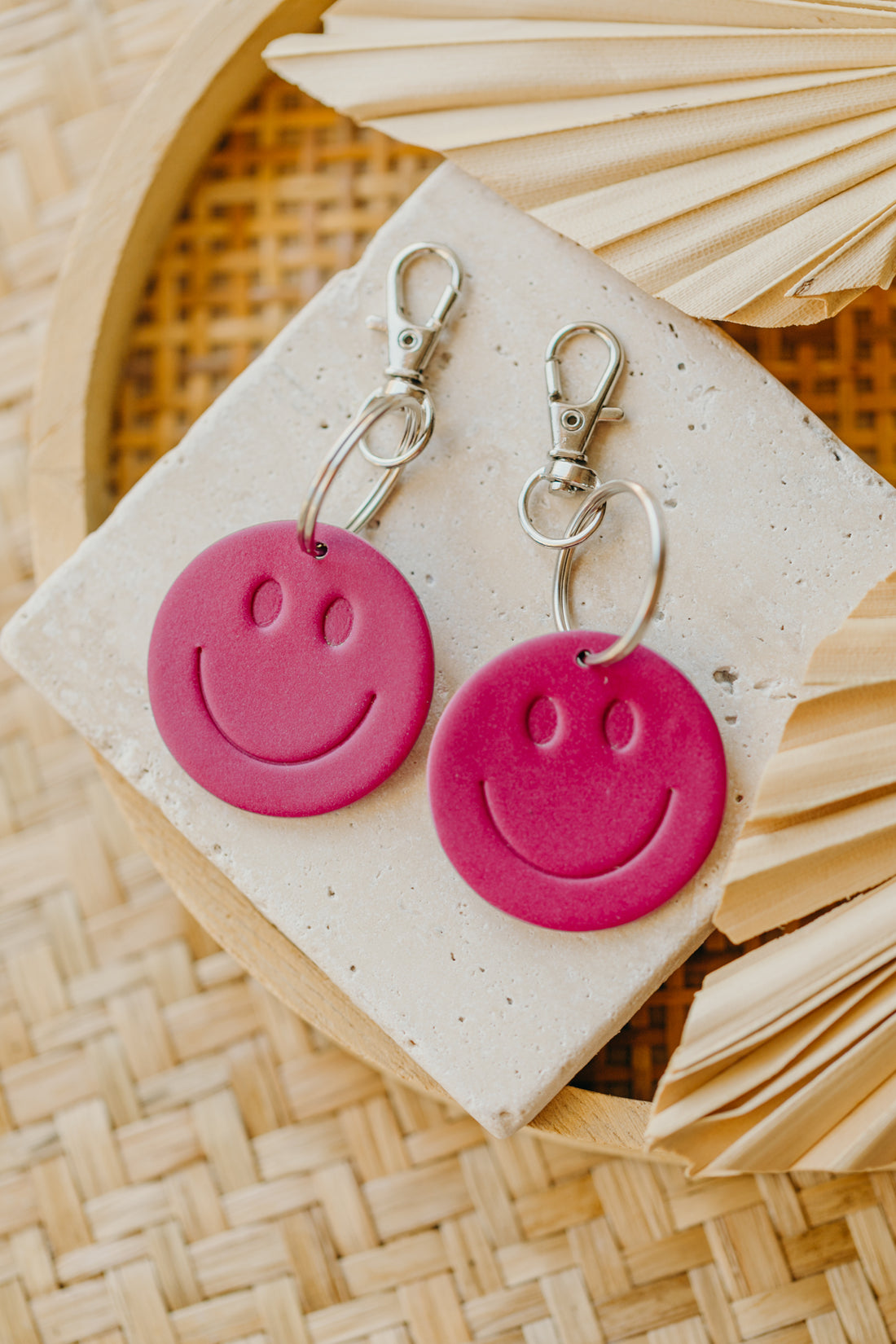 SMILEY Schlüsselanhänger Himbeere
