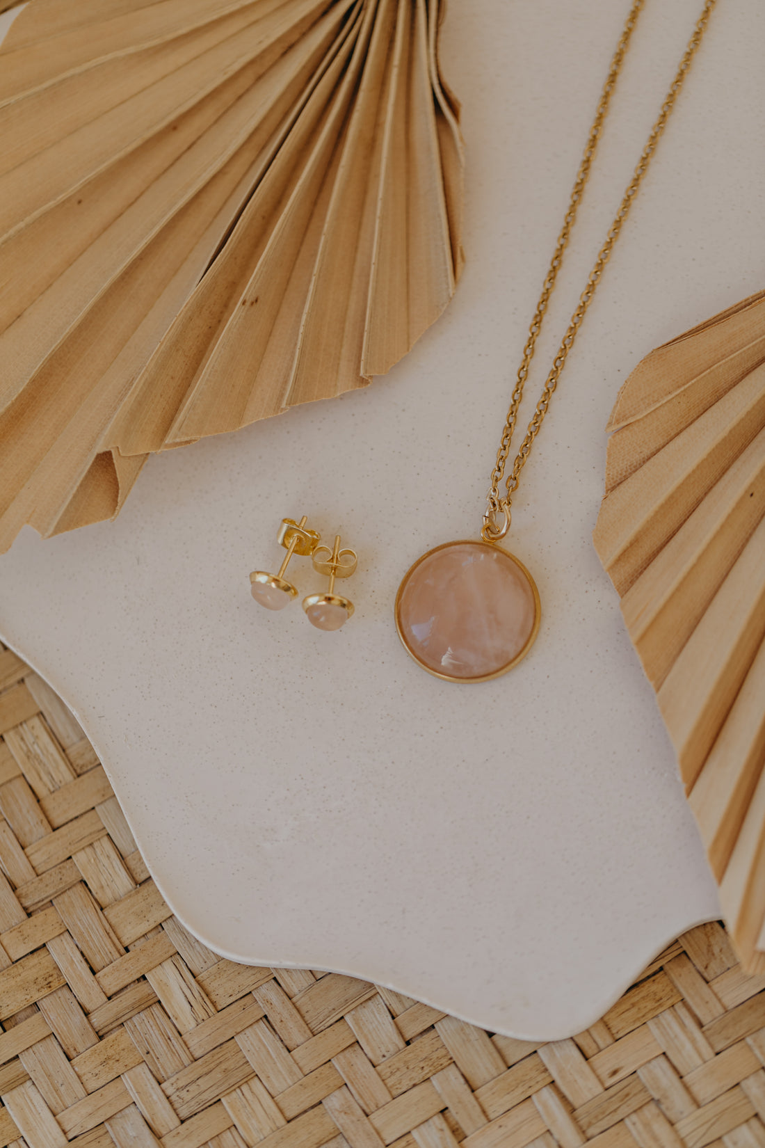 necklace with white jade gemstone