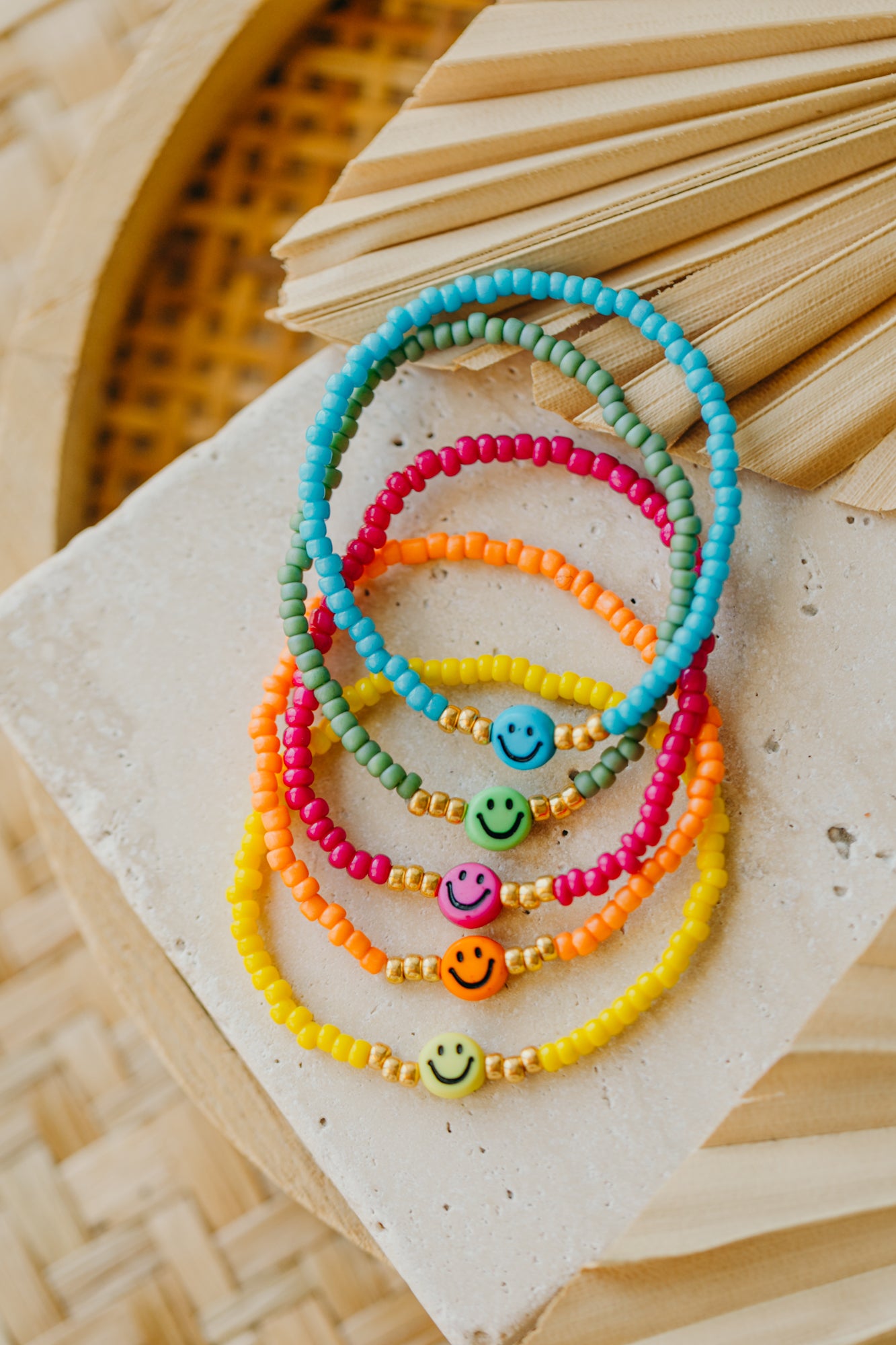 SMILEY Kinder Perlen-Armband in Grün