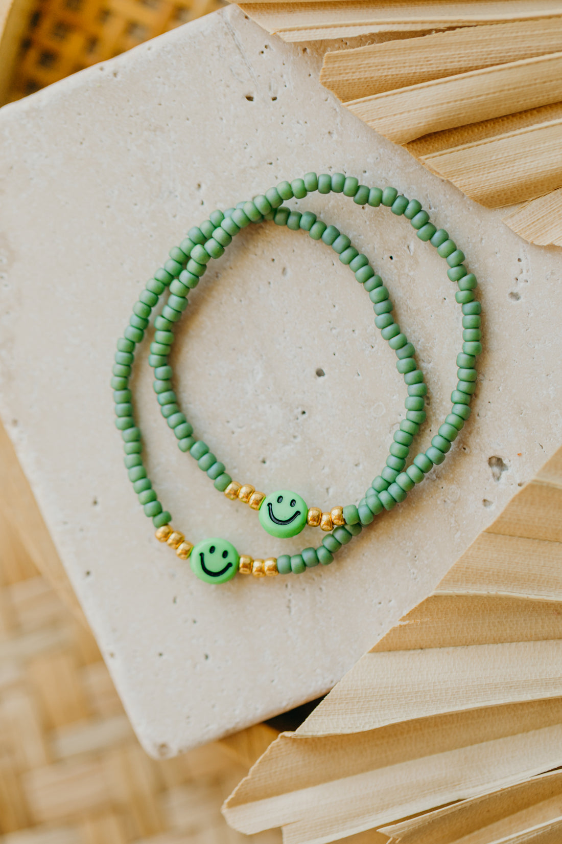 SMILEY Kinder Perlen-Armband in Grün
