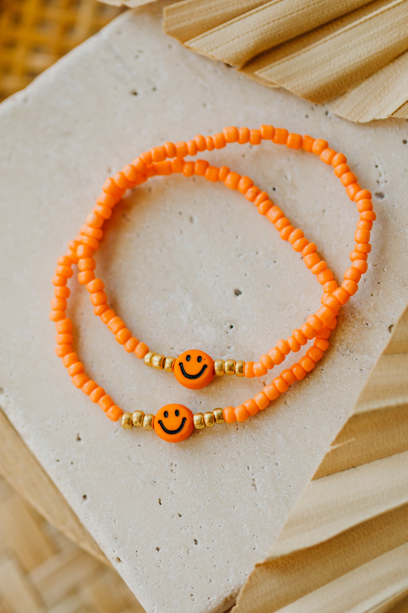 SMILEY Kinder Perlen-Armband in Orange
