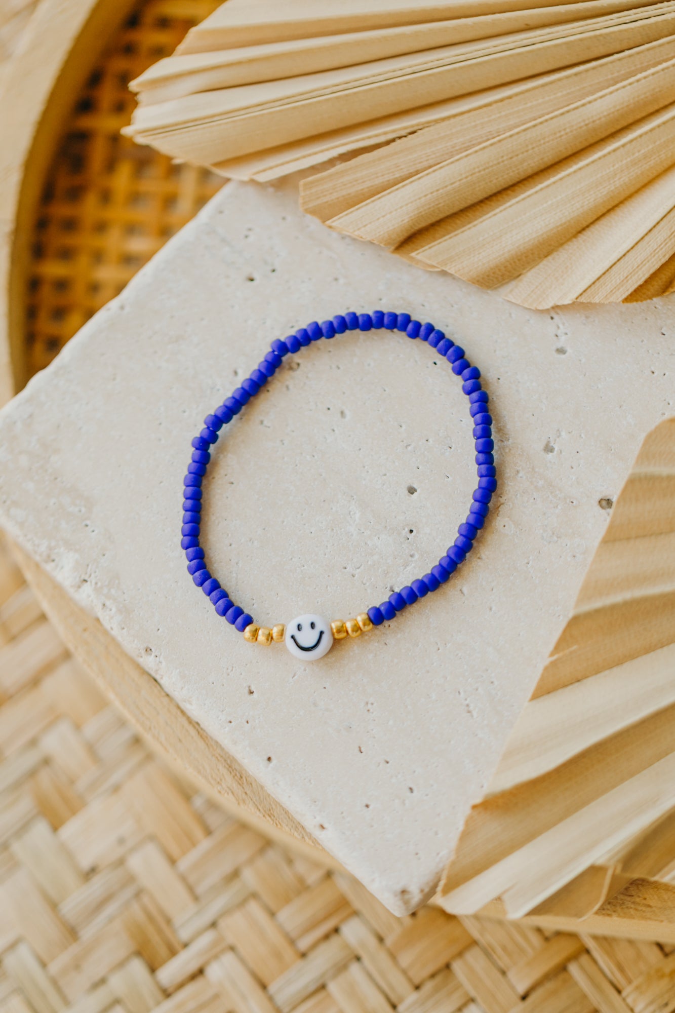 SMILEY Kinder Perlen-Armband in dunklem Blau