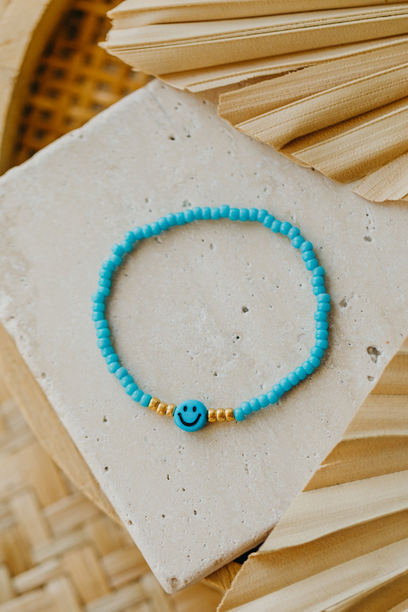 SMILEY Kinder Perlen-Armband in Türkis