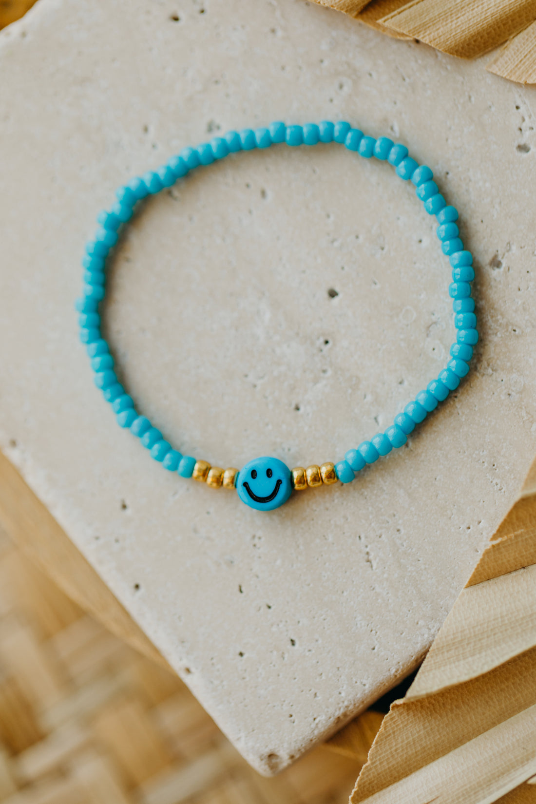 SMILEY Kinder Perlen-Armband in Türkis