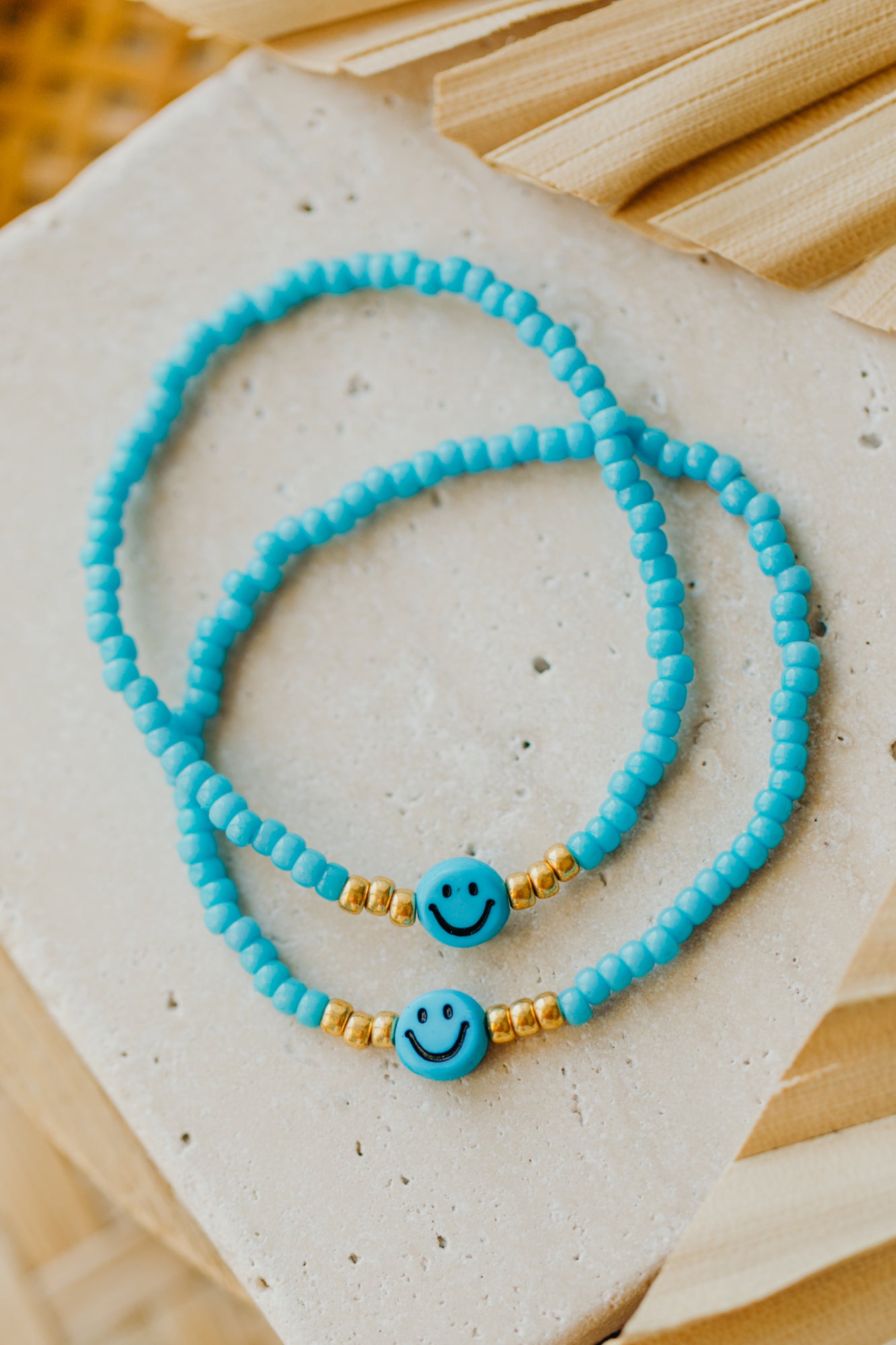 SMILEY Kinder Perlen-Armband in Türkis