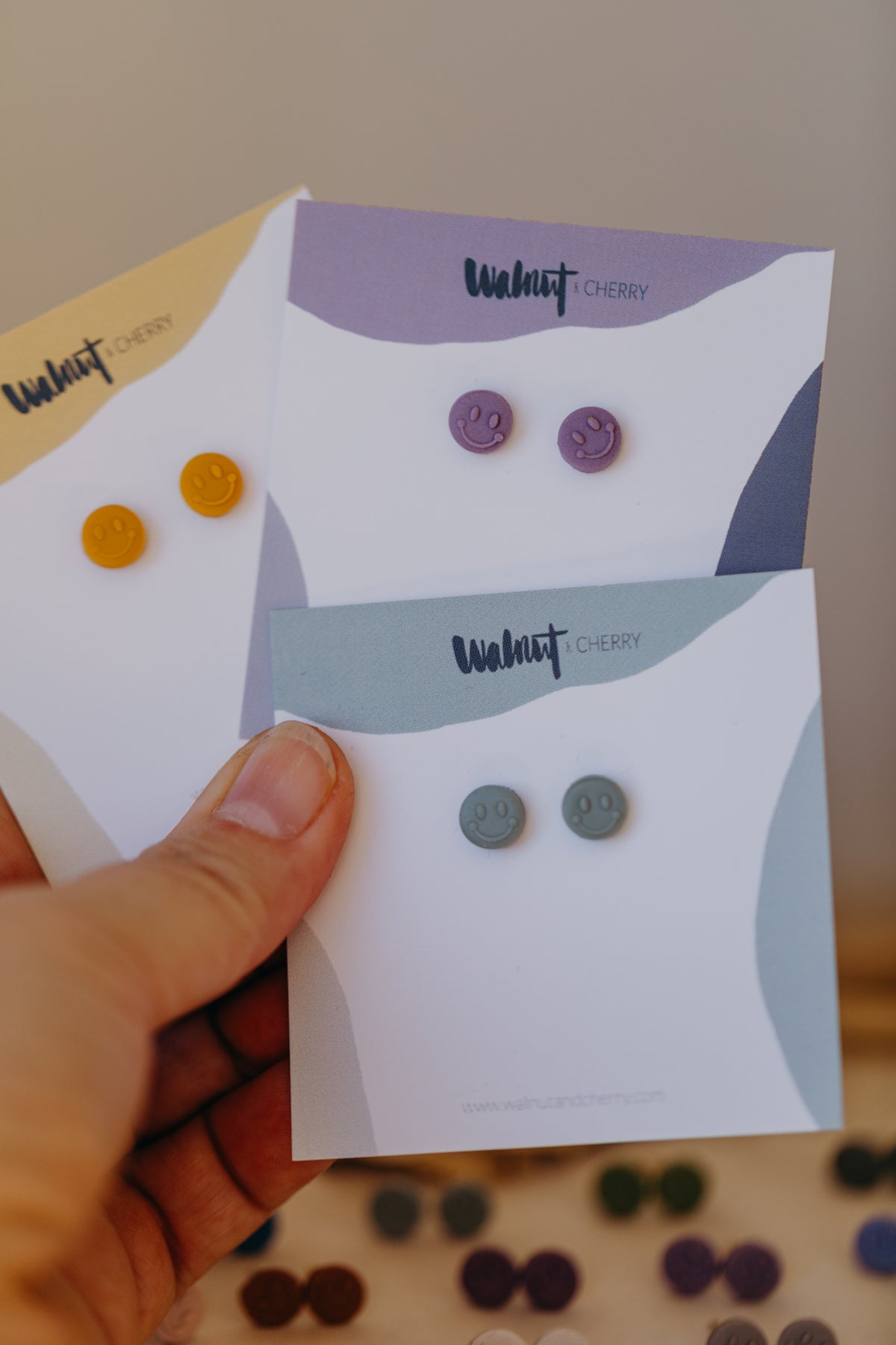 SMILEY - kleine bunte Ohrstecker aus Polymer Ton