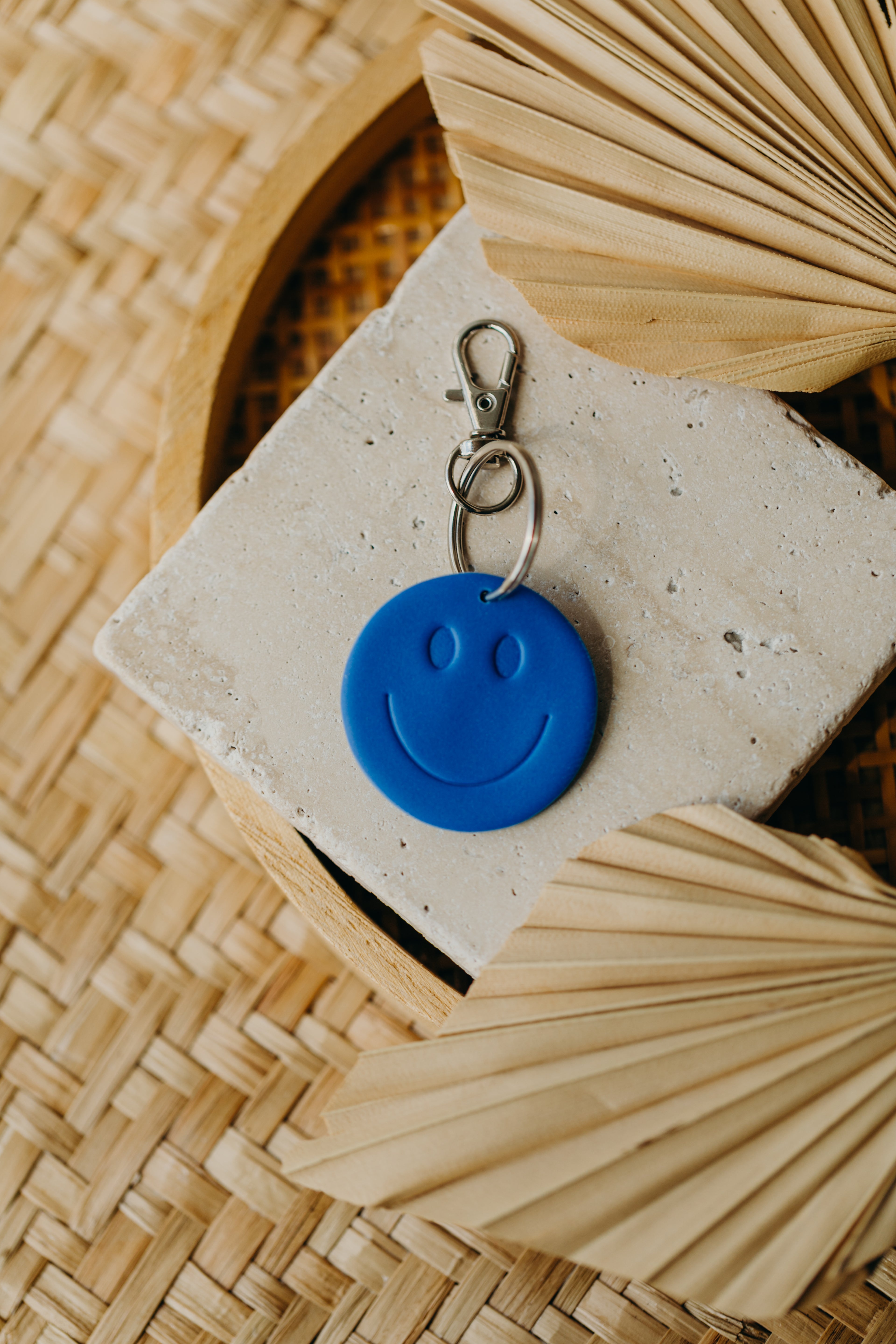 SMILEY Schlüsselanhänger Kornblumenblau